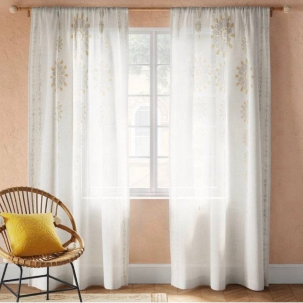 Opalhouse Medallion Sheer Curtain Panels (2)